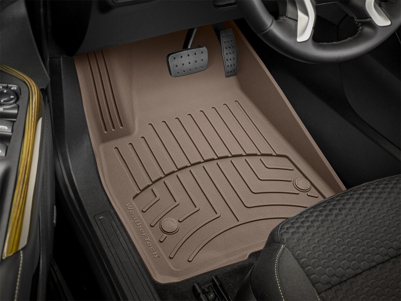 GMC Acadia Floor Mat Set - Front - WeatherTech - FloorLiner HP - Tan - `17-`27