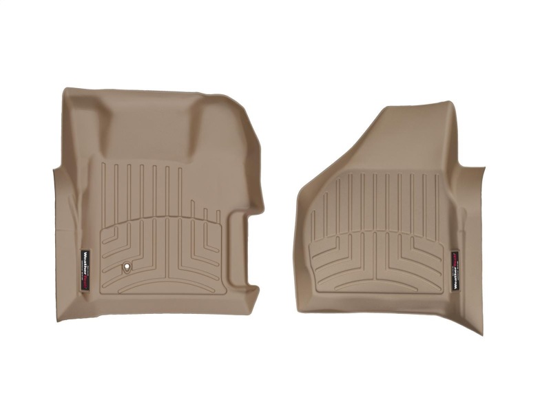 Ford F250 Super Duty FloorLiner - Front - WeatherTech - DigitalFit - Tan - `08-`10
