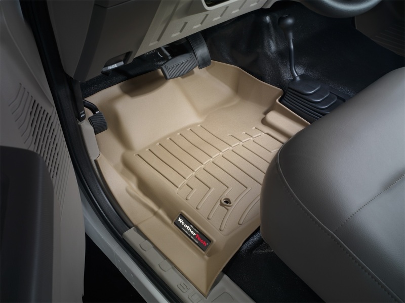 Ford F250 Super Duty FloorLiner - Front - WeatherTech - DigitalFit - Tan - `08-`10