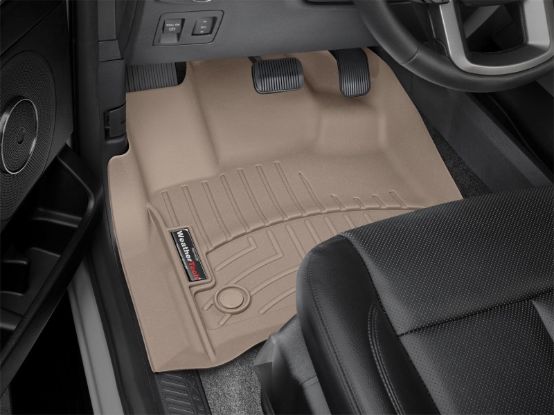 Lincoln Navigator Floor Mats - Front - WeatherTech - FloorLiner DigitalFit - Tan - `18-`27