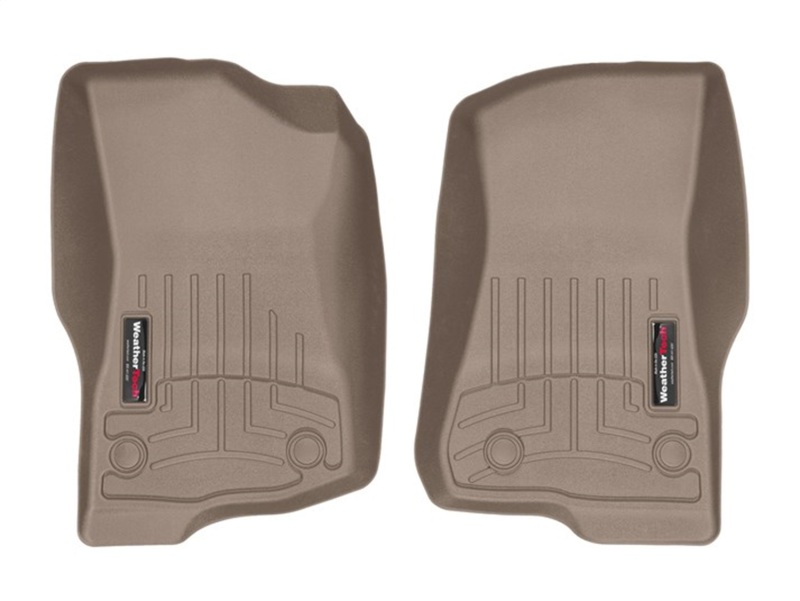 Jeep Wrangler Unlimited FloorLiner - Front - WeatherTech - DigitalFit - Tan - `18-`27 Jeep Wrangler Unlimited FloorLiner - Front - WeatherTech - DigitalFit - Tan - `18-`27