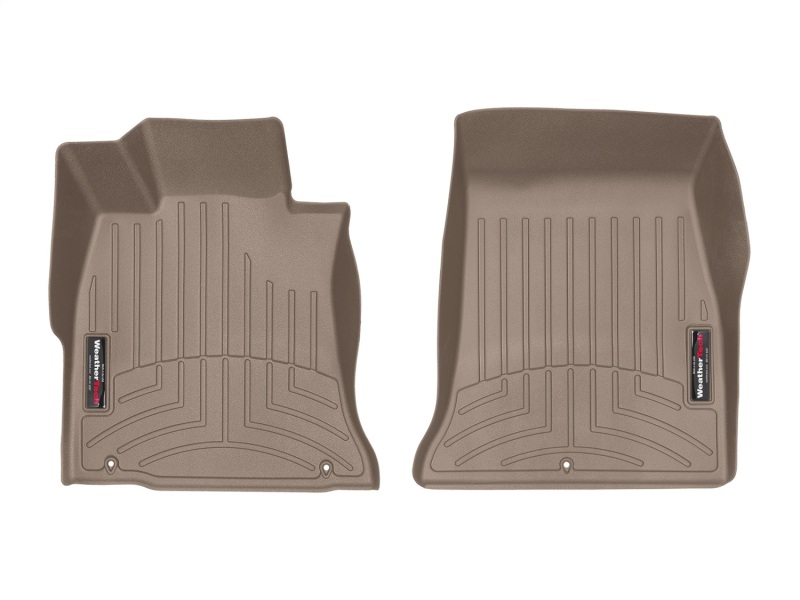 Genesis G70 Floor Mats - Front - WeatherTech - FloorLiner DigitalFit - Tan - `19-`27