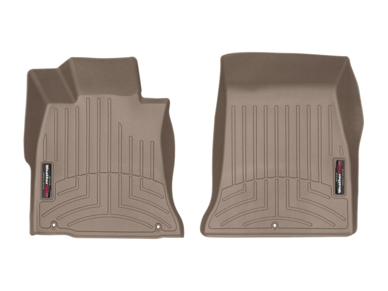 Genesis G70 Floor Mats - Front - WeatherTech - FloorLiner DigitalFit - Tan - `19-`27