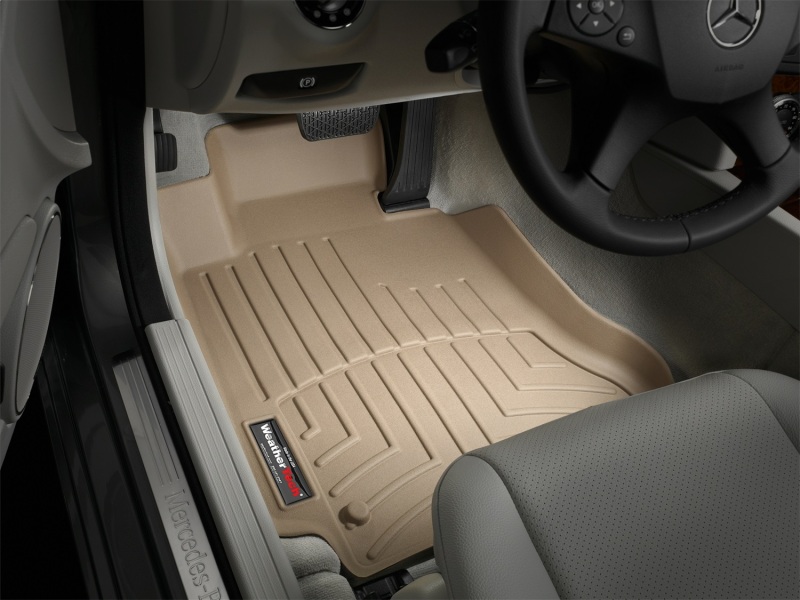 Mercedes-Benz C-Class FloorLiner - Front - WeatherTech - DigitalFit - Tan - `08-`13