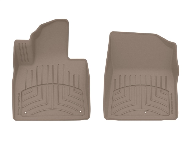Hyundai Santa Fe Floor Mats - Front - WeatherTech - FloorLiner HP - Tan - `21-`27