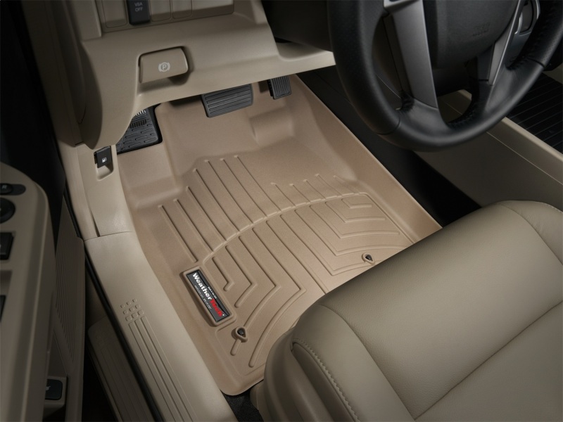 Honda Pilot FloorLiner - Front - WeatherTech - DigitalFit - Tan - `09-`13