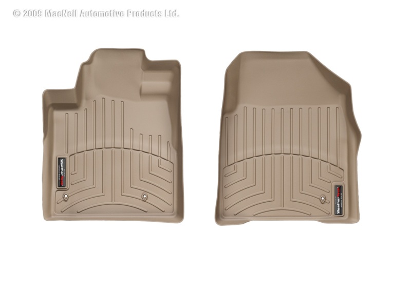 Honda Pilot FloorLiner - Front - WeatherTech - DigitalFit - Tan - `09-`13