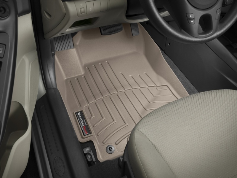 Kia Forte FloorLiner - Front - WeatherTech - DigitalFit - Tan - `10-`13
