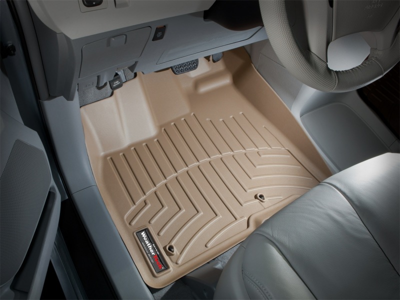Toyota Sienna FloorLiner - Front - WeatherTech - DigitalFit - Tan - `11-`12