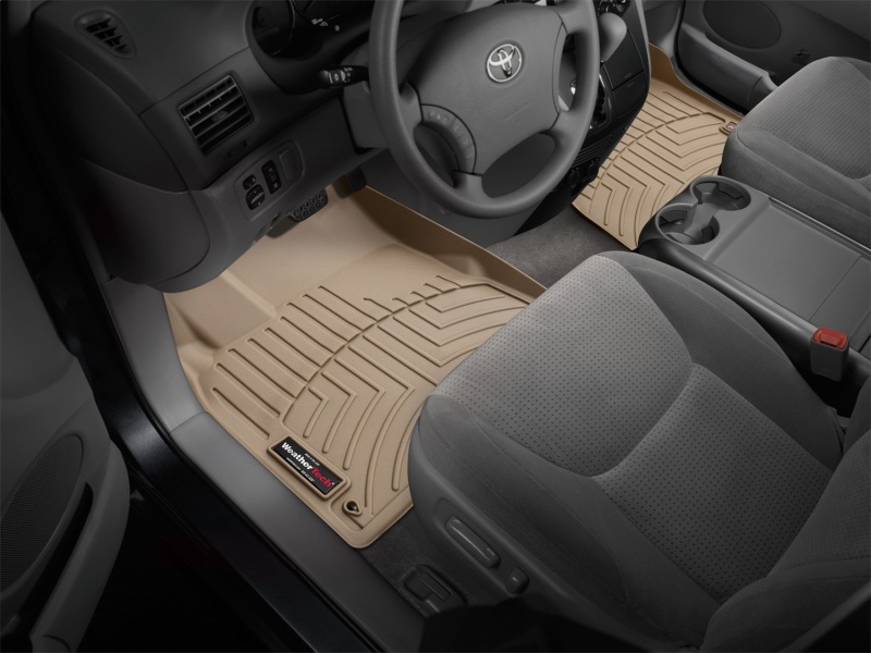 Toyota Sienna FloorLiner - Front - WeatherTech - DigitalFit - Tan - `04-`10