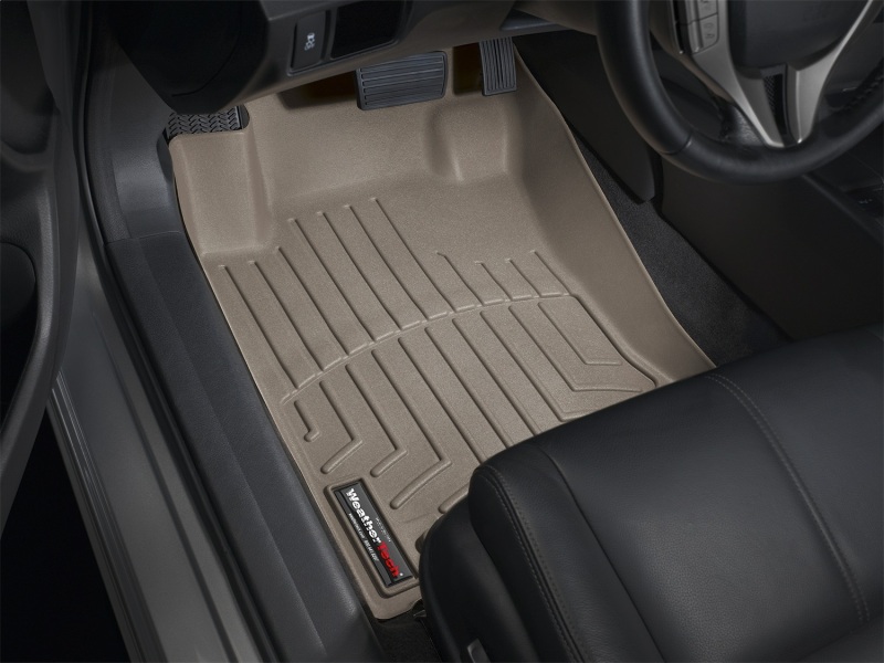 Honda Crosstour FloorLiner - Front - WeatherTech - DigitalFit - Tan - `10-`27