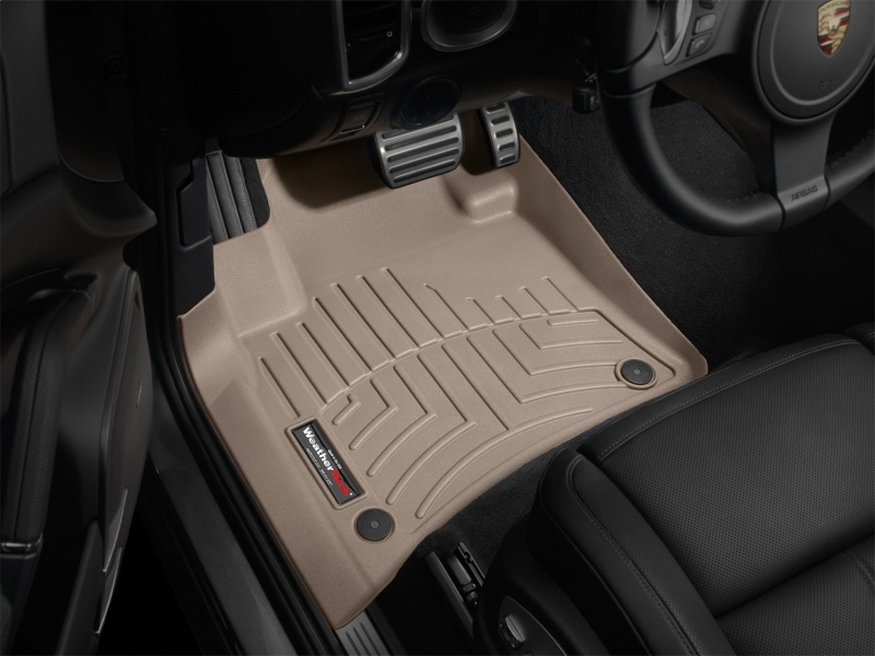 Porsche Cayenne FloorLiner - Front - WeatherTech - DigitalFit - Tan - `11-`27