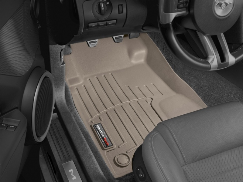 Ford Mustang FloorLiner - Front - WeatherTech - DigitalFit - Tan - `11-`27