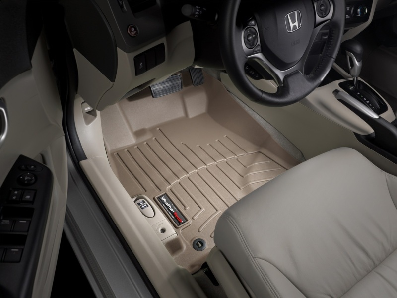 Honda Civic FloorLiner - Front - WeatherTech - DigitalFit - Tan - `12-`27