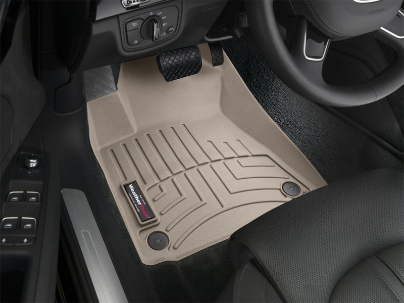Audi A8 FloorLiner - Front - WeatherTech - DigitalFit - Tan - `11-`27