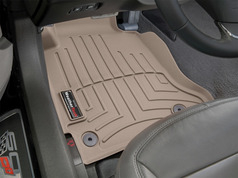 Chevrolet Corvette FloorLiner - Front - WeatherTech - DigitalFit - Tan - `12-`13