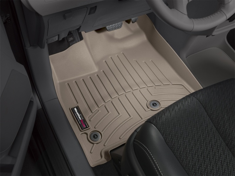 Toyota Sienna FloorLiner - Front - WeatherTech - DigitalFit - Tan - `13-`27