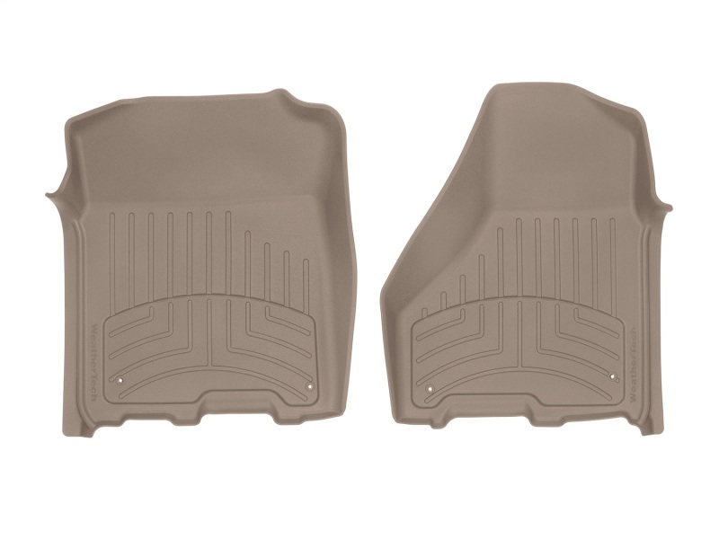 Dodge Ram 1500 Rubber Floor Mats - Front - WeatherTech - FloorLiner HP - Tan - `12-`18