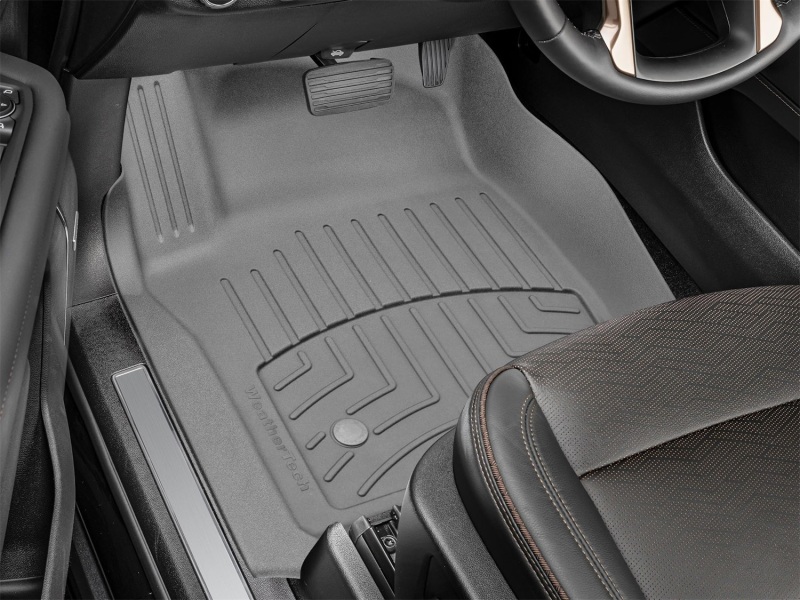 Cadillac Escalade ESV Floor Mats - Front - WeatherTech - FloorLiner HP - Grey - `21-`27