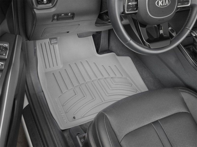 Kia Sorento Floor Mat - Front - WeatherTech - FloorLiner HP - Grey - `21-`27