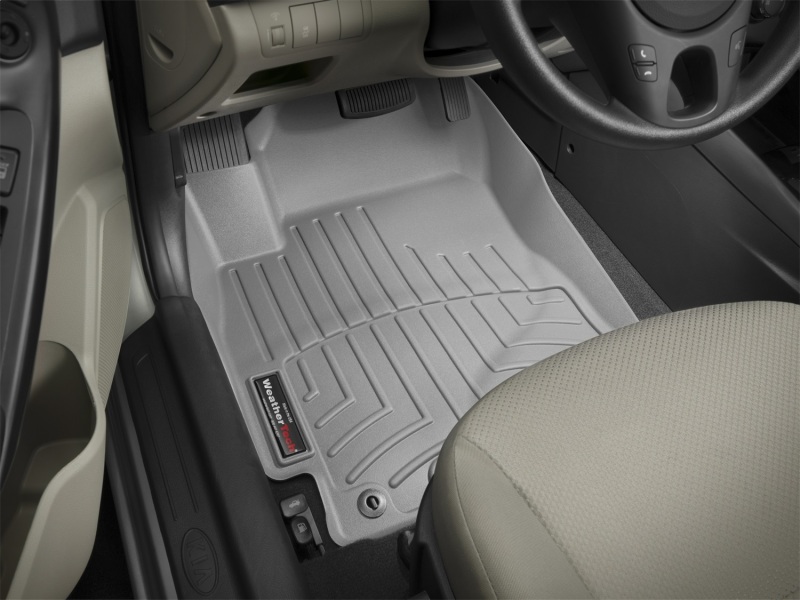 Kia Forte FloorLiner - Front - WeatherTech - DigitalFit - Grey - `10-`13