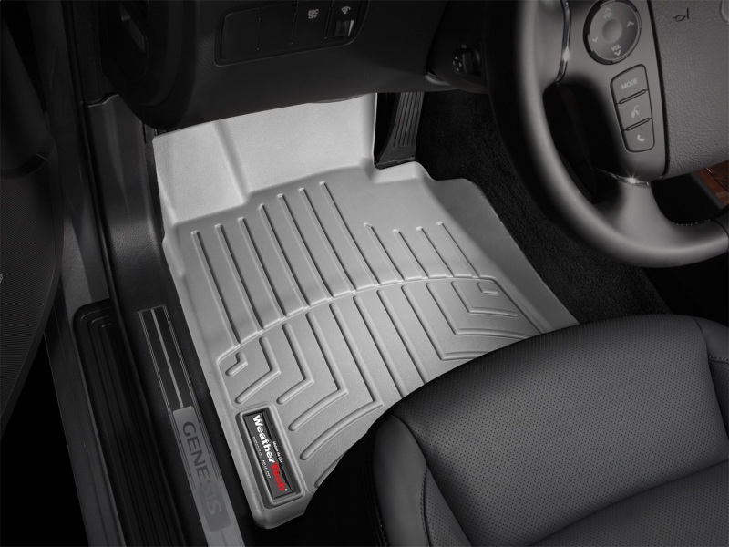 Hyundai Genesis FloorLiner - Front - WeatherTech - DigitalFit - Grey - `09-`10