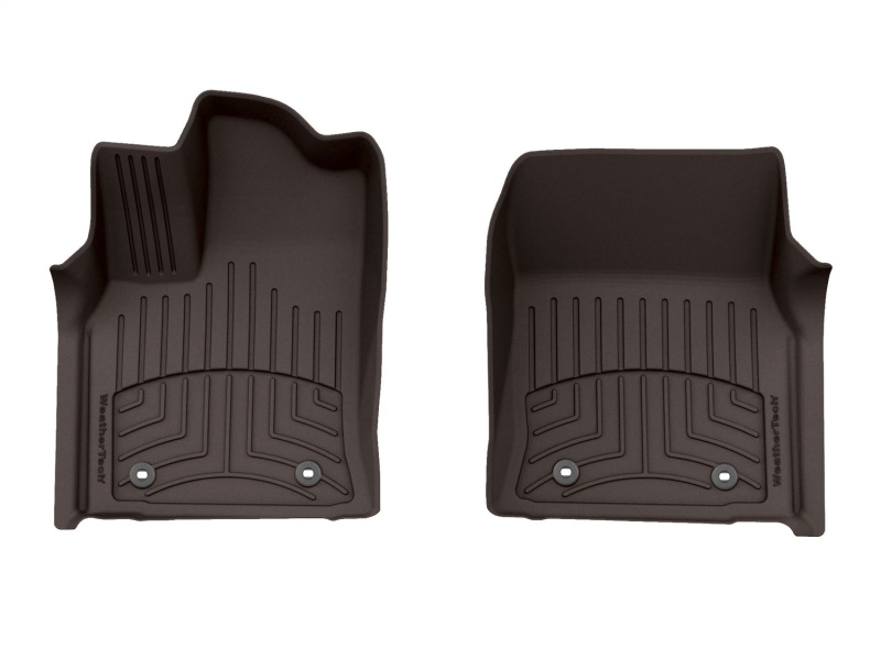 Toyota Tundra Crewmax Floor Mat Set - Front - WeatherTech - FloorLiner HP - Cocoa - `22-`27