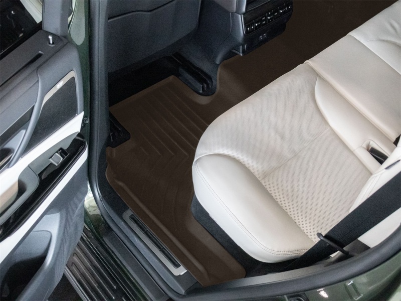 Lexus LX Floor Mat Set - Rear - WeatherTech - FloorLiner HP - Cocoa - `22-`24