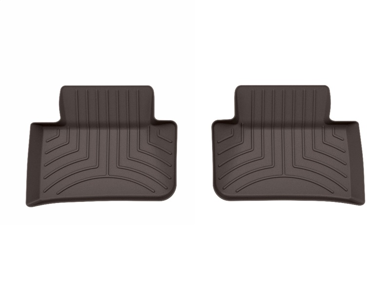 Porsche Macan Floor Mats - Rear - WeatherTech - FloorLiner HP - Cocoa - `15-`25