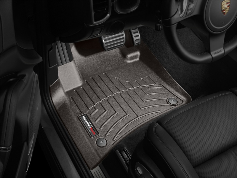 Porsche Cayenne FloorLiner - Front - WeatherTech - DigitalFit - Cocoa - `11-`15