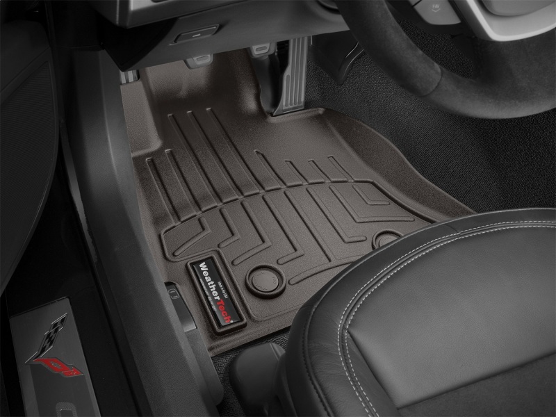 Chevrolet Corvette FloorLiner - Front - WeatherTech - DigitalFit - Cocoa - `14-`27