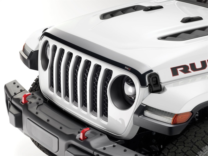 Jeep Wrangler Hood Protector - WeatherTech - Low Profile Aerodynamic - Dark Smoke - `18-`27 Jeep Wrangler Hood Protector - WeatherTech - Low Profile Aerodynamic - Dark Smoke - `18-`27
