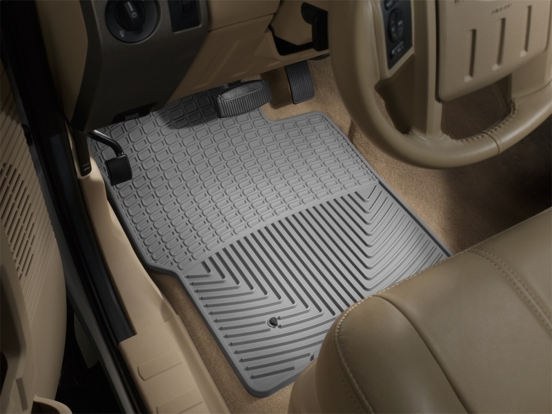 Ford F250 Super Duty Floor Mats - Front - WeatherTech - Rubber - Grey - `99-`07