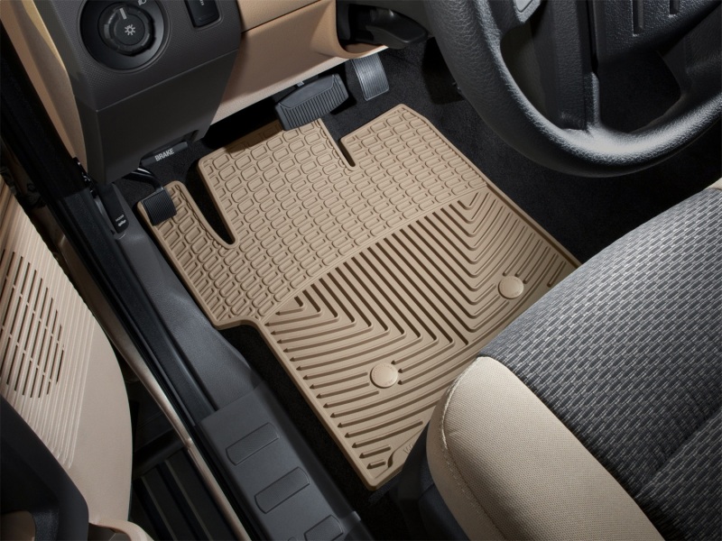 Ford Super Duty Rubber Mats - Front - WeatherTech - All-Weather - Tan - `11-`27