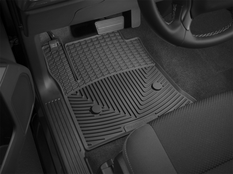 Chevrolet Silverado Regular Cab Floor Mats - Front - WeatherTech - All-Weather Rubber - Black - `14-`27