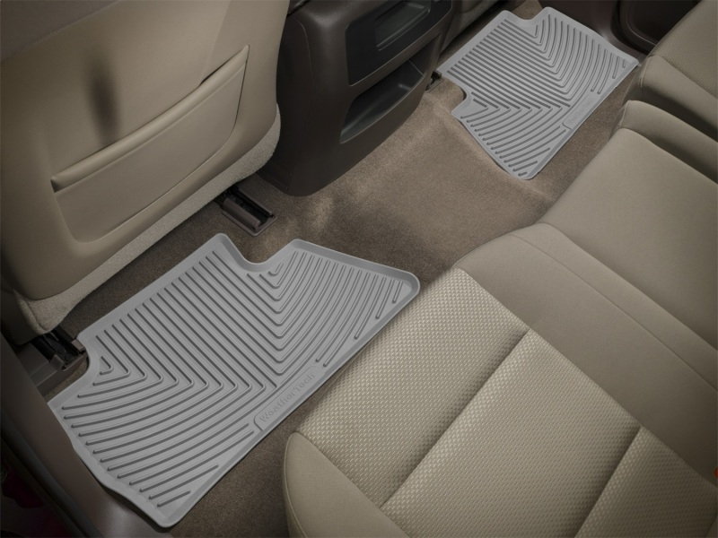 Chevrolet Silverado Rubber Floor Mats - Rear - WeatherTech - All-Weather - Grey - `14-`27