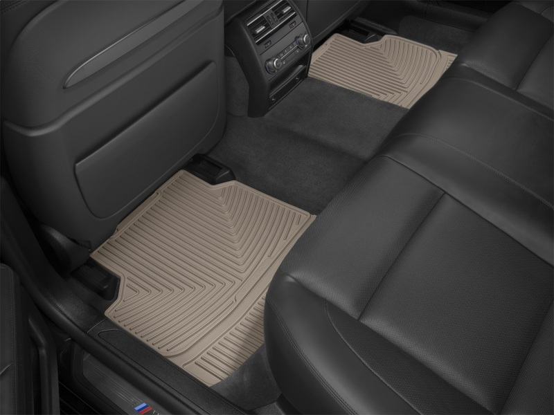 BMW 7 Series Rubber Floor Mats - Rear - WeatherTech - All Weather - Tan - `13-`27
