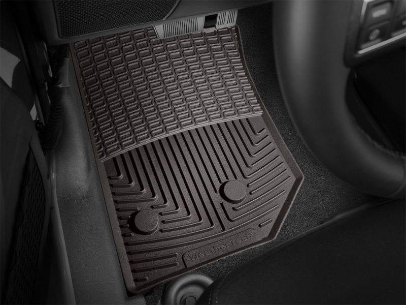 Jeep Wrangler Unlimited Rubber Floor Mats - Front - WeatherTech - All-Weather - Cocoa - `14-`16