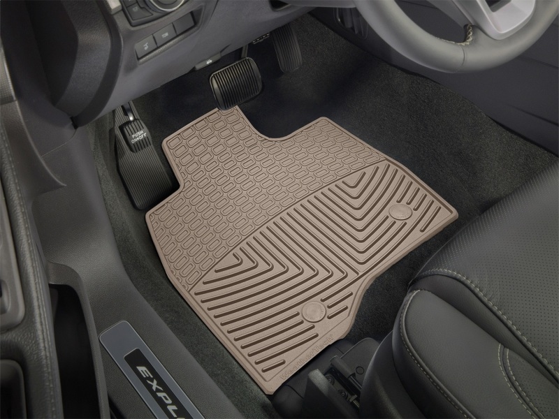 Ford Explorer Rubber Floor Mats - Front - WeatherTech - All-Weather - Tan - `15-`27
