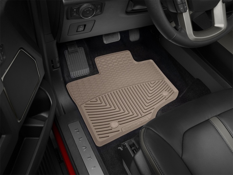Ford F-150 Floor Mats - Front - WeatherTech - Rubber - Tan - `15-`27