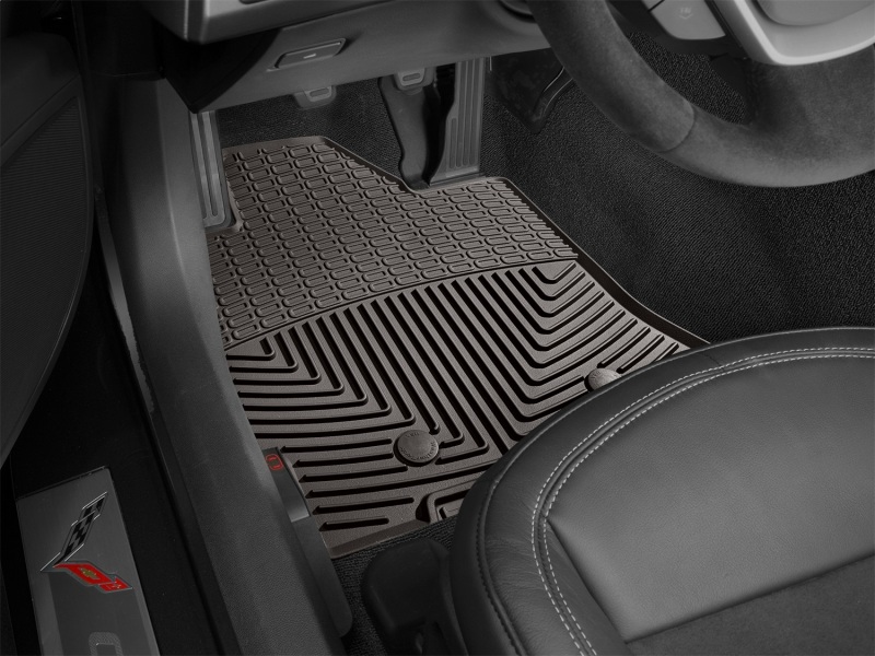 Chevrolet Corvette Rubber Mats - Front - WeatherTech - All-Weather - Cocoa - `14-`27
