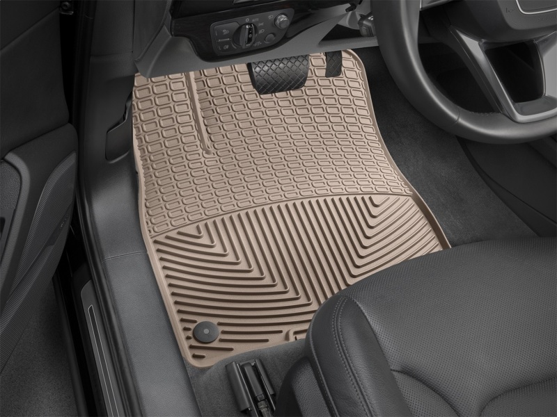 Audi Q7 Floor Mats - Front - WeatherTech - All-Weather Rubber - Tan - `17-`27