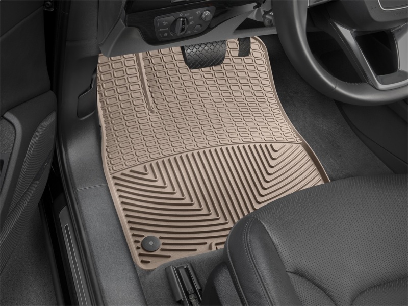 Audi Q7 Floor Mats - Front - WeatherTech - All-Weather Rubber - Tan - `17-`27
