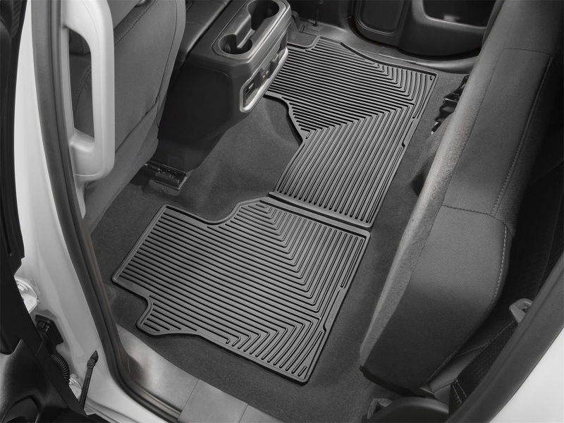 Chevrolet Silverado 1500 Rubber Floor Mats - Rear - WeatherTech - All-Weather - Black - `19-`27