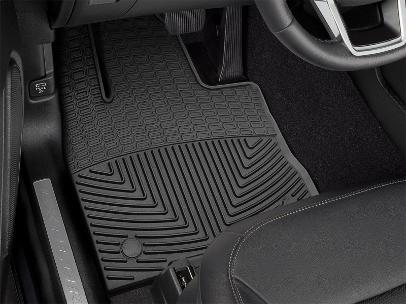 Ford Explorer Floor Mats - Front - WeatherTech - All-Weather Rubber - Black - `20-`27