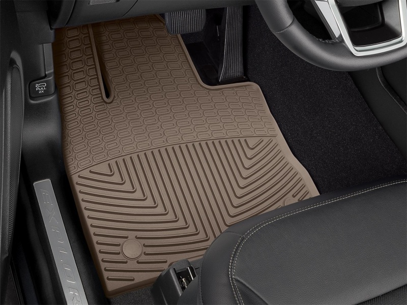 Ford Explorer Floor Mats - Front - WeatherTech - Rubber - Tan - `20-`27