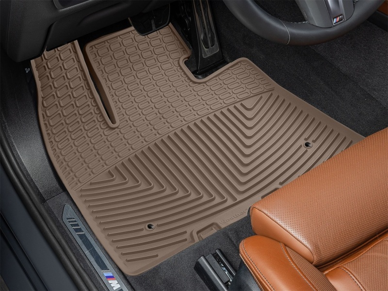 BMW X5 Floor Mats - Front - WeatherTech - All-Weather Rubber - Tan - `19-`27