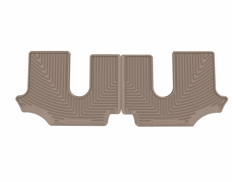 Volkswagen Atlas Rubber Floor Mats - Rear - WeatherTech - All-Weather - Tan - `18-`26