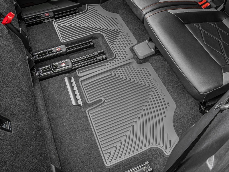 Volkswagen Atlas Rubber Floor Mats - Rear - WeatherTech - All-Weather - Grey - `18-`26