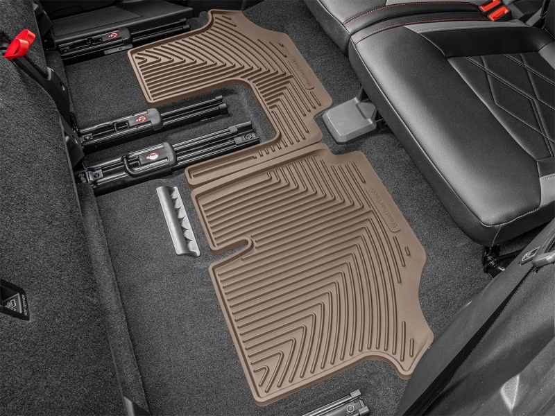 Volkswagen Atlas Floor Mats - Rear - WeatherTech - All-Weather - Tan - `18-`26